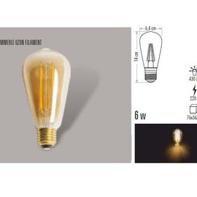 3 ADET CT 4313 Cata 6W Dimmerli Rustik Led Ampul Amber