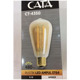 3 Adet Ct 4350 Cata 4w Rustik Led Ampul Amber 2700k E27