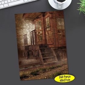 3 Eski Tren Nostalji Demir Yolu 240 Parça Puzzle Yapboz