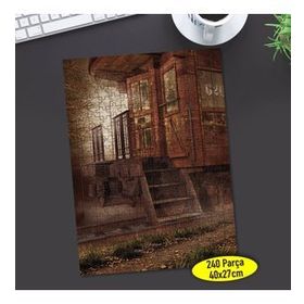 3 Eski Tren Nostalji Demir Yolu 240 Parça Puzzle Yapboz