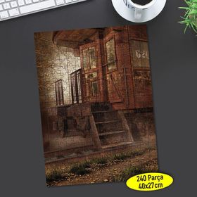 3 Eski Tren Nostalji Demir Yolu 240 Parça Puzzle Yapboz