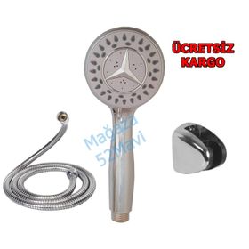 3 Fonksiyonlu Duş Seti Duş Başlığı Spiral Hortum Mafsal