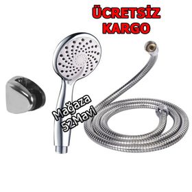 3 Fonksiyonlu Duş Seti Duş Başlığı Spiral Hortum Mafsal