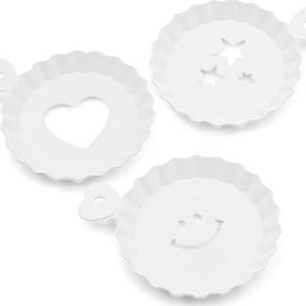 3' lü Beyaz Plastik Tatlı Kahve Pasta Süsleme Tabağı Kalıbı Şablonu