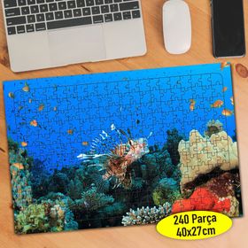 3 Mavi Su Altı Denizinde Renkli Balıklar 240 Parça Puzzle Yapboz