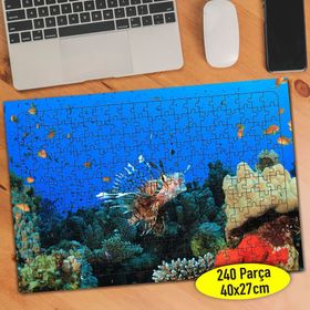 3 Mavi Su Altı Denizinde Renkli Balıklar 240 Parça Puzzle Yapboz