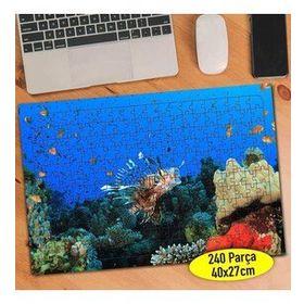 3 Mavi Su Altı Denizinde Renkli Balıklar 240 Parça Puzzle Yapboz