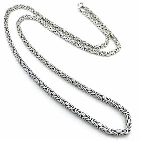 3 mm 65 cm 37 gr Köşeli Üst Kalite Kral Zinciri Gümüş Kolye