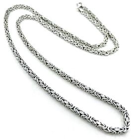 3 mm 65 cm 37 gr Köşeli Üst Kalite Kral Zinciri Gümüş Kolye
