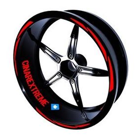 3 Parça Tasarımlı Bayrak Kırmızı Jant Şeridi Sticker Çınar Extreme