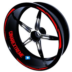 3 Parça Tasarımlı Bayrak Kırmızı Jant Şeridi Sticker Çınar Extreme
