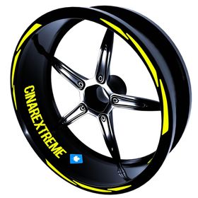 3 Parça Tasarımlı Floresan Sarı Jant Şeridi Sticker Çınar Extreme