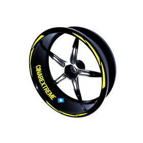 3 Parça Tasarımlı Floresan Sarı Jant Şeridi Sticker Çınar Extreme