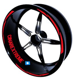 3 Parça Tasarımlı Floresan Sarı Jant Şeridi Sticker Çınar Extreme