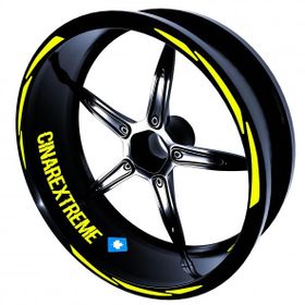 3 Parça Tasarımlı Floresan Sarı Jant Şeridi Sticker Çınar Extreme
