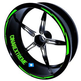 3 Parça Tasarımlı Floresan Yeşil Jant Şeridi Sticker Çınar Extreme