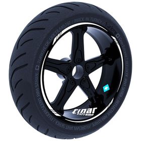 3 Parça Tasarımlı Süt Beyaz Jant Şeridi Sticker Çınar Extreme