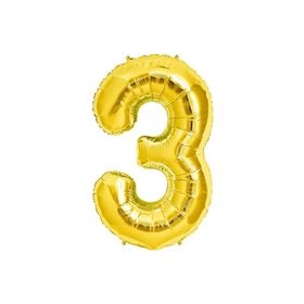 3 Rakamı Altın Folyo Balon