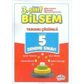 3. Sınıf Bilsem Tamamı Çözümlü 5 Deneme Sınavı - Editör Yayınları
