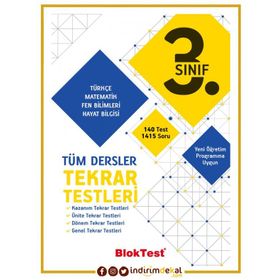 3. Sınıf Bloktest Tüm Dersler Tekrar Testleri Tudem Yayınları