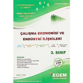 3. Sınıf Çalışma Ekonomisi ve Endüstri İlişkileri Konu Anlatımlı Soru Bankası