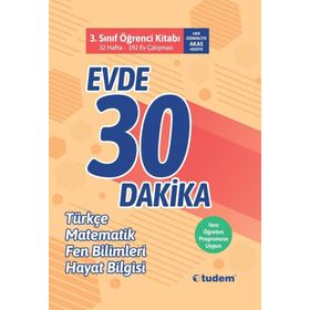 3. Sınıf Evde 30 Dakika Öğrenci Kitabı - Tudem