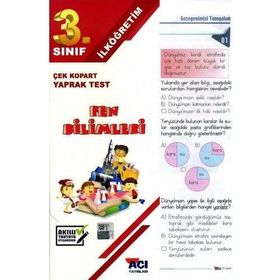 3.Sınıf Fen Bilimleri Çek Kopart Yaprak Test Açı Yayınları
