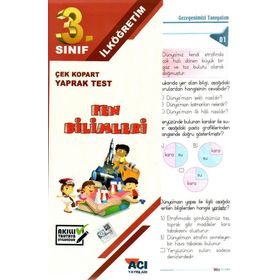 3.Sınıf Fen Bilimleri Çek Kopart Yaprak Test Açı Yayınları