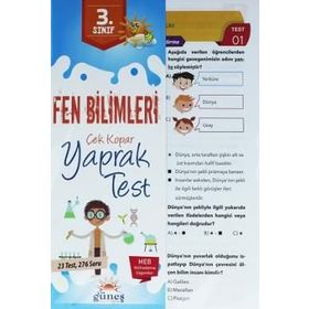 3.Sınıf Fen Bilimleri Yaprak Test-Güneş Yayınları