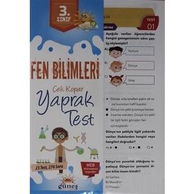 3.Sınıf Fen Bilimleri Yaprak Test-Güneş Yayınları