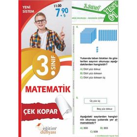 3. Sınıf Matematik Çek Kopar Yaprak Test-Benim Hocam Eğitim Dünyası