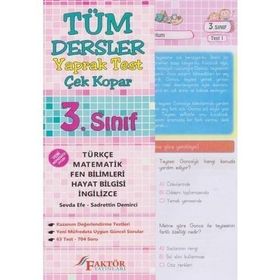 3. Sınıf Tüm Dersler Çek-Kopar! Yaprak Test - Faktör Komisyon