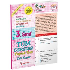 3. Sınıf Tüm Dersler Çek-Kopar! Yaprak Test - Faktör Komisyon