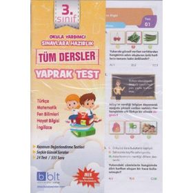 3 Sınıf Tüm Dersler Yaprak Test Bulut Eğitim ve Kültür Yayınları