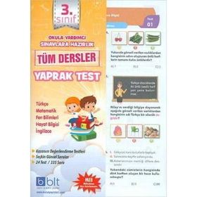 3 Sınıf Tüm Dersler Yaprak Test Bulut Eğitim ve Kültür Yayınları