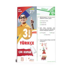 3. Sınıf Türkçe Çek Kopar Yaprak Test-Benim Hocam & Eğitim Dünyası