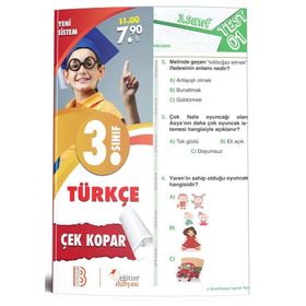 3. Sınıf Türkçe Çek Kopar Yaprak Test-Benim Hocam & Eğitim Dünyası