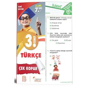 3. Sınıf Türkçe Çek Kopar Yaprak Test-Benim Hocam & Eğitim Dünyası