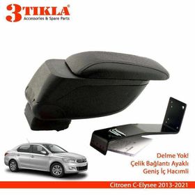 3 Tıkla Citroen C-Elysee 2013-2021 Geniş Hacimli Delmesiz Çelik Ayaklı Kol Dayama Kolçak