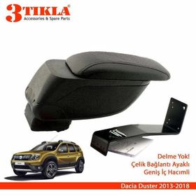 3 Tıkla Dacia Duster 2013-2018 Geniş Hacimli Delmesiz Çelik Ayaklı Kol Dayama Kolçak