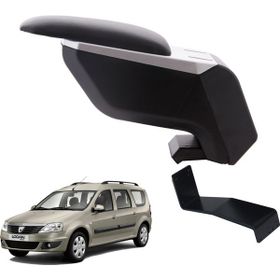 3 Tıkla Dacia Logan Mcv 2009 Gri-Siyah Delmesiz Çelik Ayaklı Kol Dayama Kolçak