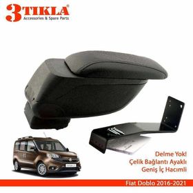3 Tıkla Fiat Doblo 2016-2021 Geniş Hacimli Delmesiz Çelik Ayaklı Kol Dayama Kolçak