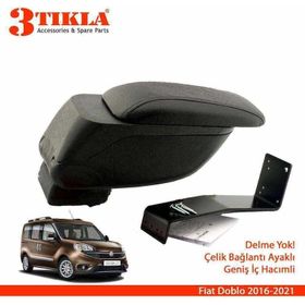 3 Tıkla Fiat Doblo 2016-2021 Geniş Hacimli Delmesiz Çelik Ayaklı Kol Dayama Kolçak