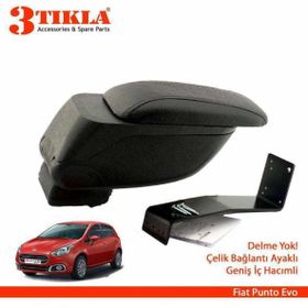 3 Tıkla Fiat Punto Evo Geniş Hacimli Delmesiz Çelik Ayaklı Kolçak Kol Dayama