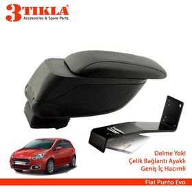 3 Tıkla Fiat Punto Evo Geniş Hacimli Delmesiz Çelik Ayaklı Kolçak Kol Dayama