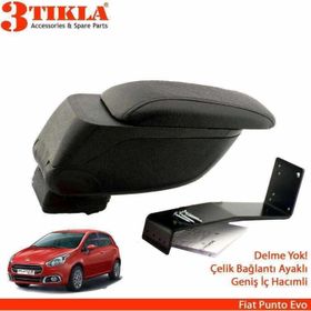 3 Tıkla Fiat Punto Evo Geniş Hacimli Delmesiz Çelik Ayaklı Kolçak Kol Dayama