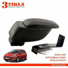 3 Tıkla Fiat Punto Evo Geniş Hacimli Delmesiz Çelik Ayaklı Kolçak Kol Dayama