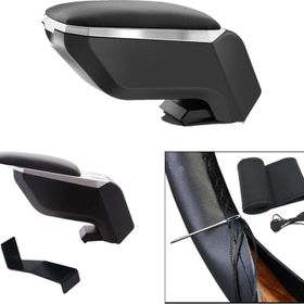 3 Tıkla Lüks Set Dacia Duster 2012 Delmesiz Çelik Ayaklı Gri Siyah Kolçak Kol Dayama Direksiyon Kılıfı