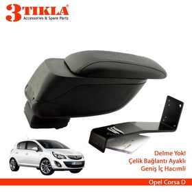 3 Tıkla Opel Corsa E Geniş Hacimli Delmesiz Çelik Ayaklı Kol Dayama Kolçak