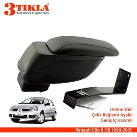 3 Tıkla Renault Clio Iv 2013-2019 Geniş Hacimli Delmesiz Çelik Ayaklı Kolçak